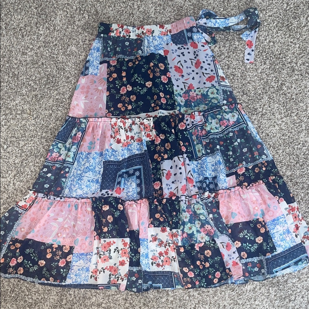 Coco + Carmen Multicolor Patchwork Maxi Skirt - image 1